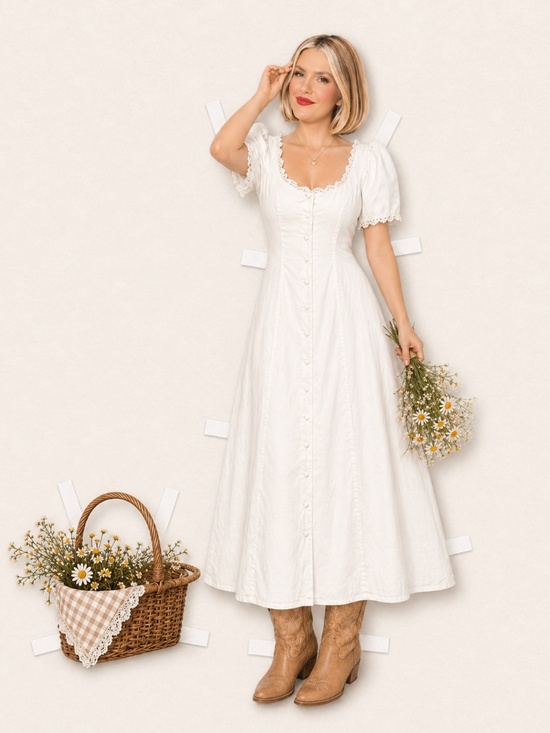 Reformation Dresses & Skirts - Reformation Alida Midi Dress, romantic, cottagecore, beachy dress. Size 4 NWOT